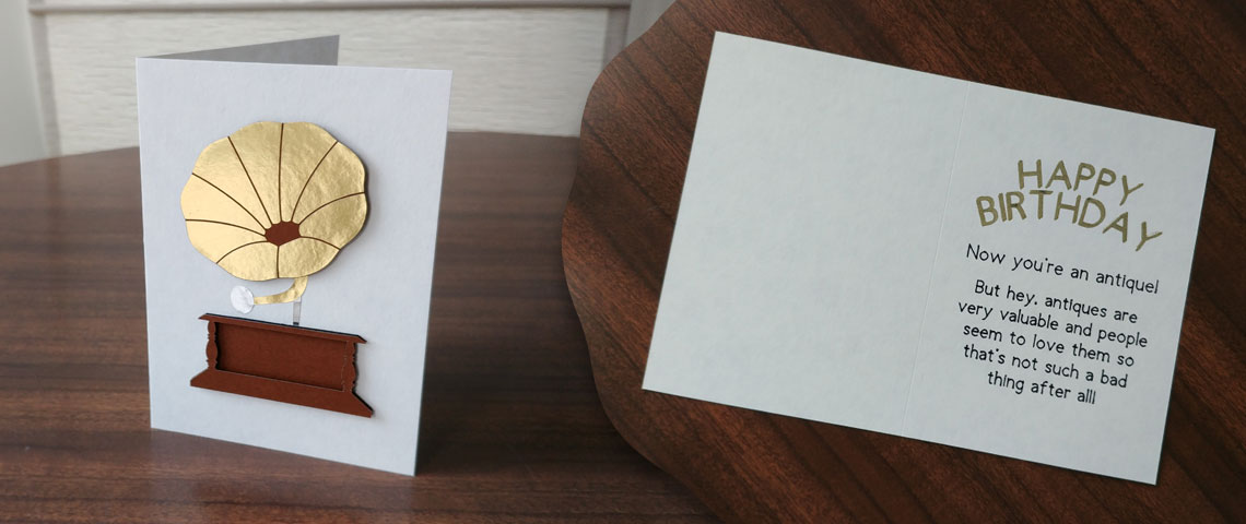 Antique Gramophone Card