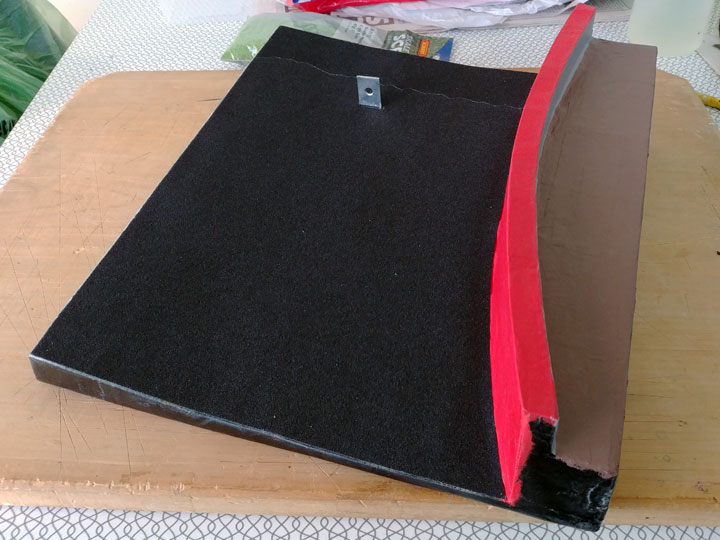 The Bathurst model race track surface in glued in place