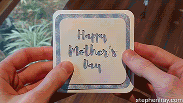 As you open the Mother's Day card a bunch of flowers unfolds