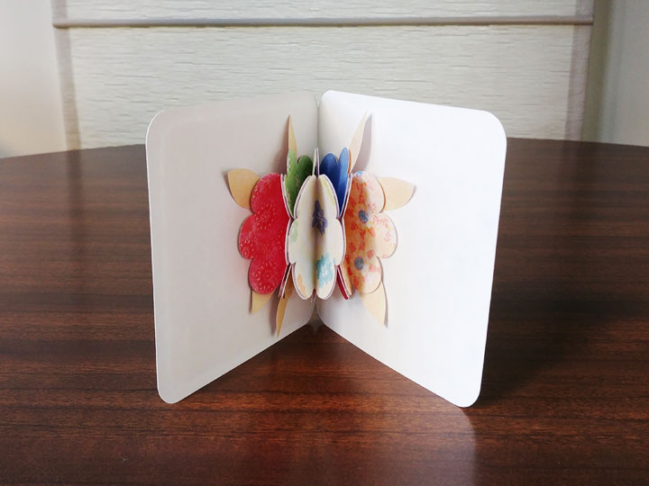 Popup bunch of flowers partly closed