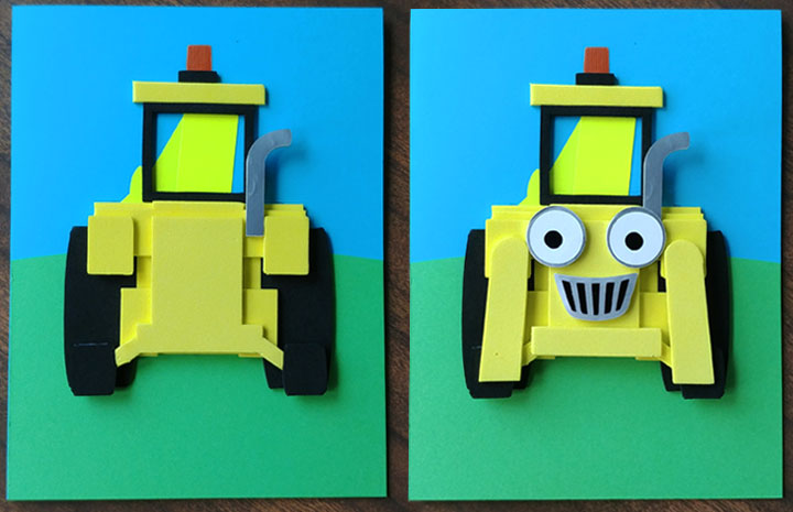 This Scoop third birthday card has many layers