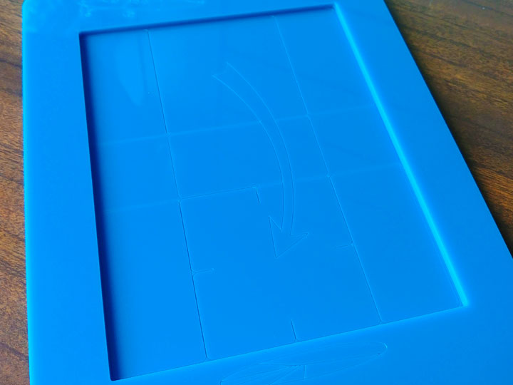 The instructions are engraved into the base